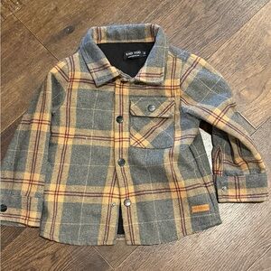 Kids Plaid Shirt - Gray and Yellow